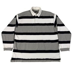 Vintage Maurices Mens Striped Rugby Shirt Size XL Long Sleeve 1/4 Button SPOT
